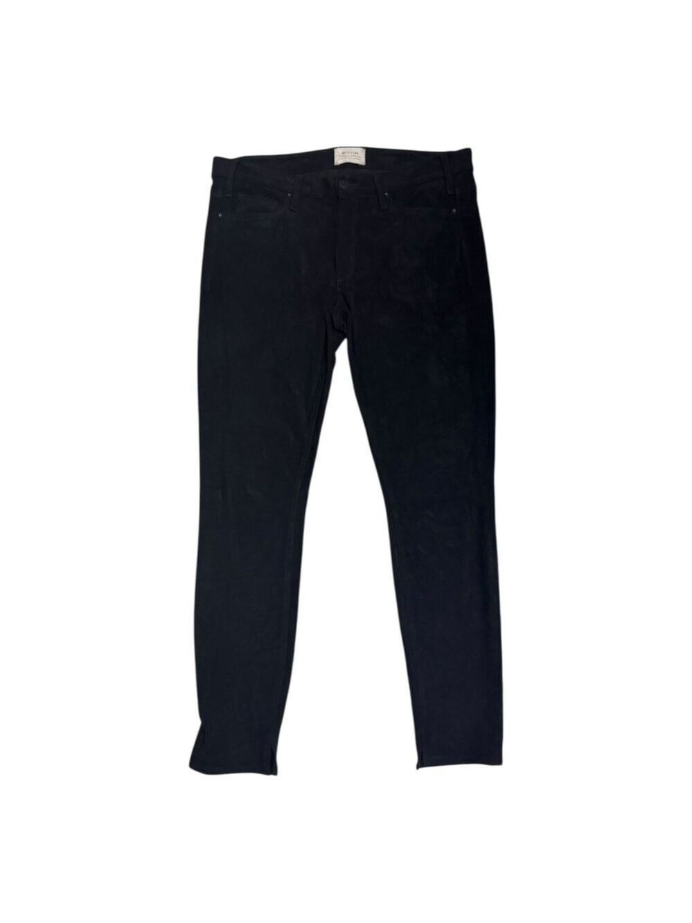 MCGUIRE Anthropologie Vegan Suede Designer Skinny Black Jeans Pants Women 34x30